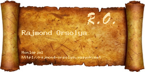Rajmond Orsolya névjegykártya
